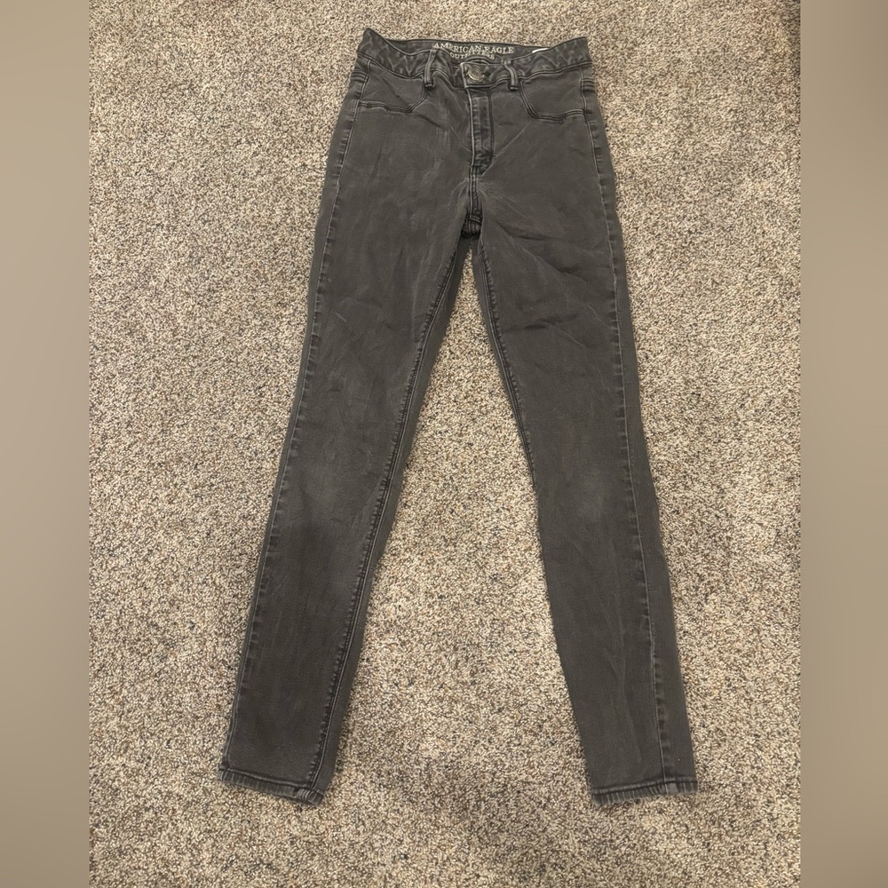 American Eagle outfitters denim size 6 Washed Black High-Rise Skinny Jeans